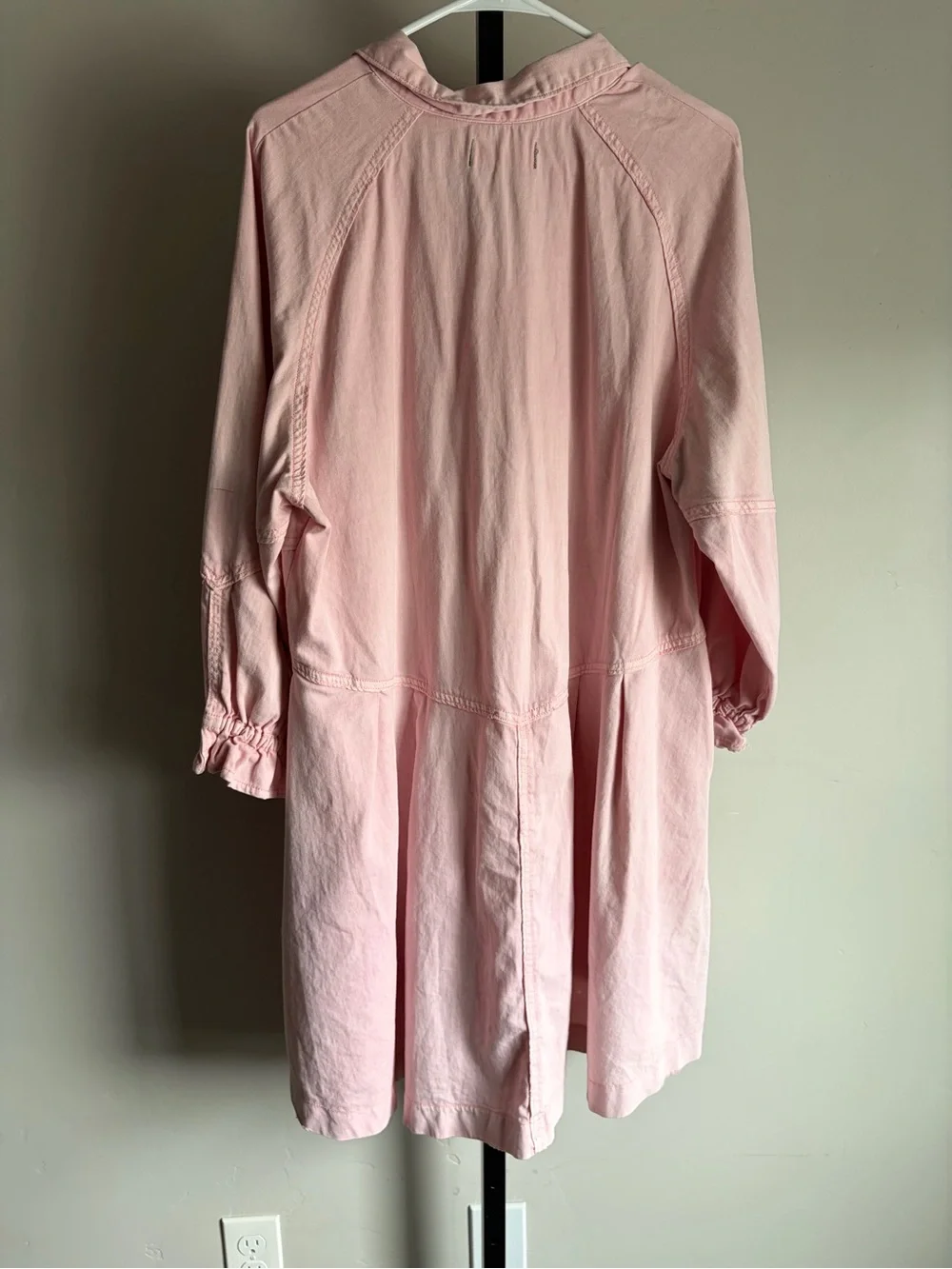 Free People We The Free Hannah Denim Mini Dress Pink Rare XL - Picture 9 of 9